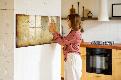 Magnetic erase board Old world map