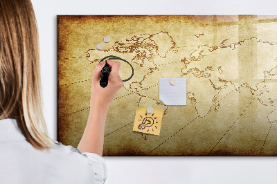 Magnetic erase board Old world map