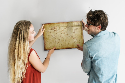 Magnetic erase board Old world map