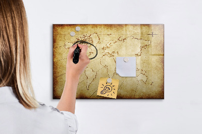 Magnetic erase board Old world map