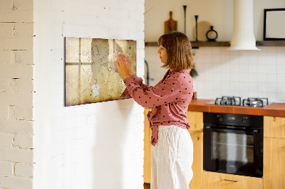 Magnetic erase board Old world map