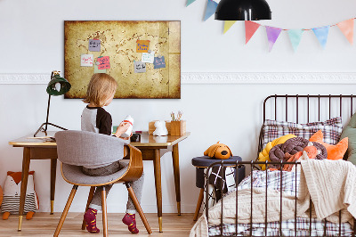 Magnetic erase board Old world map