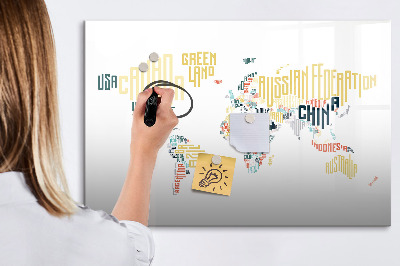 Magnetic board with marker Names of countries