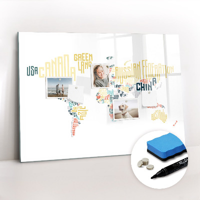 Magnetic board with marker Names of countries