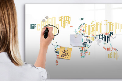 Magnetic board with marker Names of countries