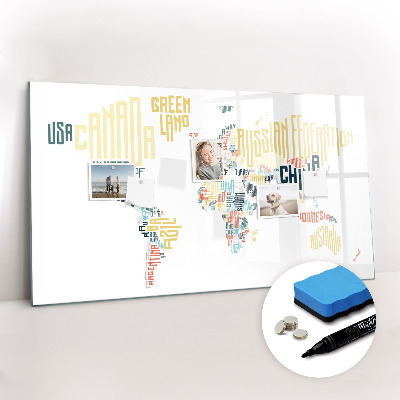 Magnetic writing board Names of countries