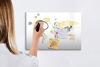 Magnetic board with marker Names of countries