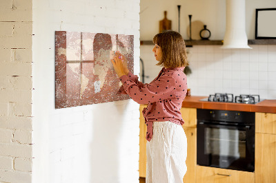 Magnetic erase board World map on brick