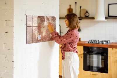 Magnetic erase board World map on brick