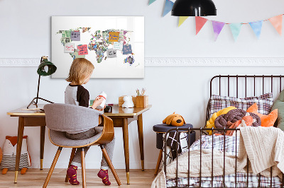 Magnetic writing board Banknew world map