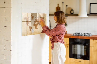 Magnetic board for drawing Old style world map