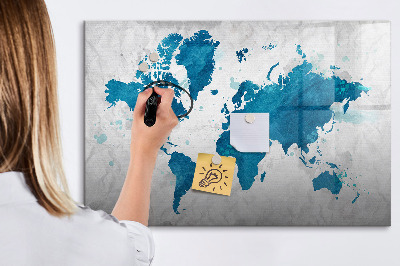 Magnetic erase board World map