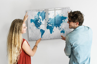 Magnetic erase board World map