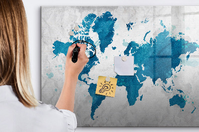 Magnetic erase board World map