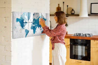 Magnetic erase board World map
