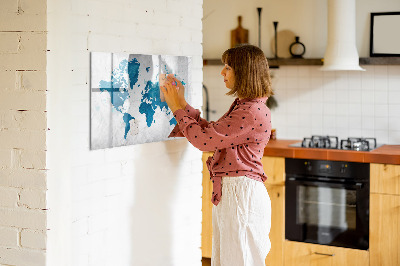 Magnetic erase board World map