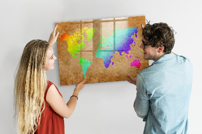 Magnetic writing board World map