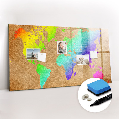 Magnetic writing board World map