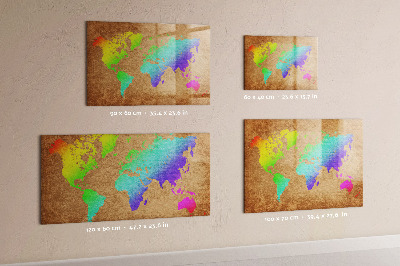 Magnetic writing board World map