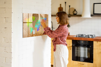 Magnetic writing board World map