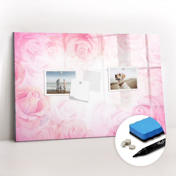 Magnetic erase board Roses abstract