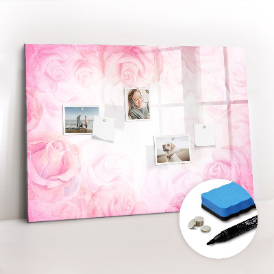 Magnetic erase board Roses abstract
