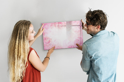 Magnetic erase board Roses abstract