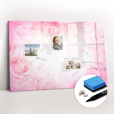 Magnetic erase board Roses abstract