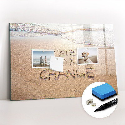 Magnetic erase board Beach Quote