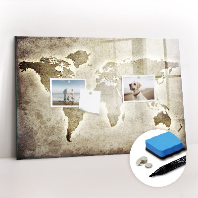 Magnetic erase board World map
