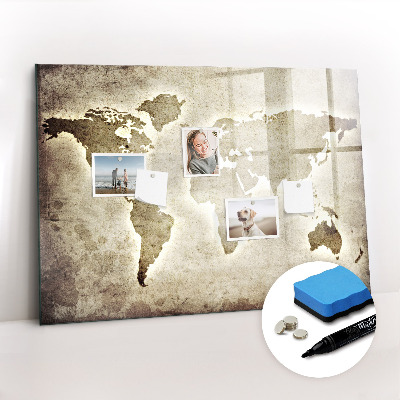 Magnetic board for drawing World map