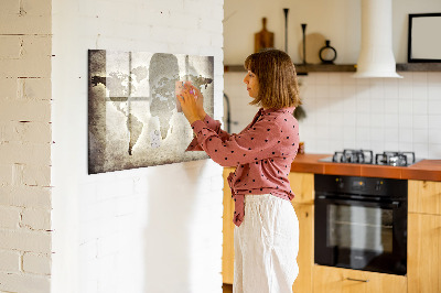 Magnetic board for drawing World map