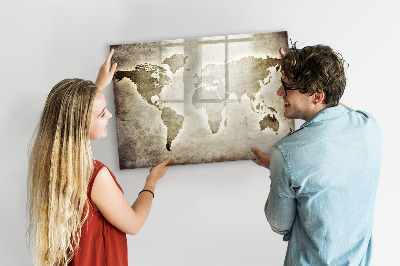 Magnetic board for drawing World map