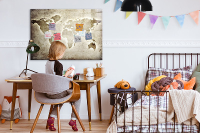 Magnetic board for drawing World map