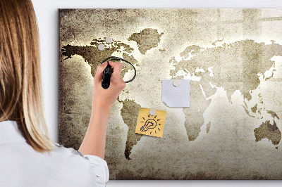 Magnetic board for drawing World map