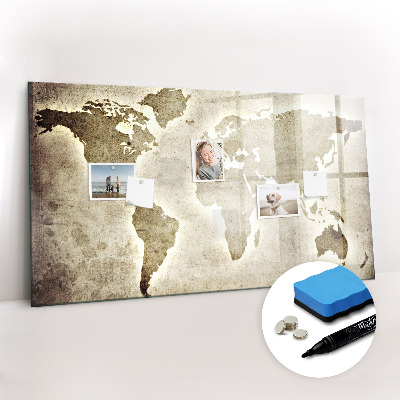 Magnetic board for drawing World map