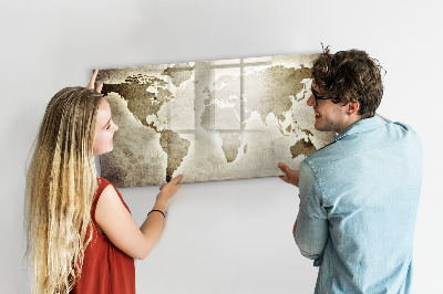 Magnetic board for drawing World map