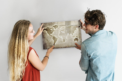 Magnetic erase board World map