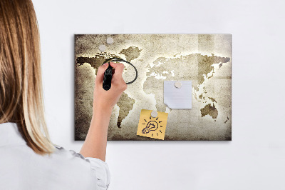 Magnetic board for drawing World map