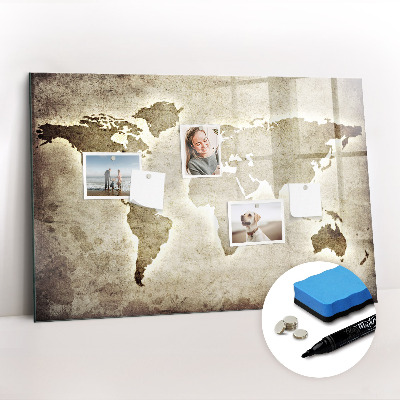 Magnetic board for drawing World map