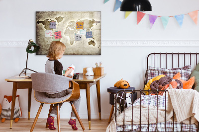 Magnetic board for drawing World map