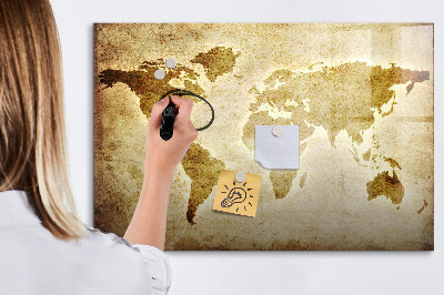 Magnetic writing board Old world map