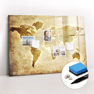 Magnetic writing board Old world map