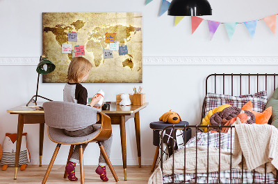 Magnetic writing board Old world map