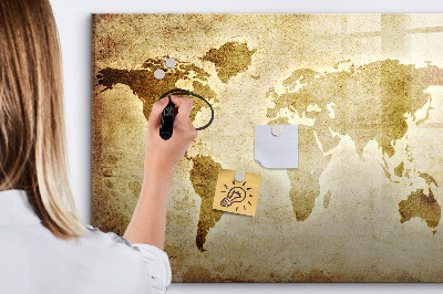 Magnetic writing board Old world map