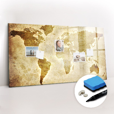 Magnetic writing board Old world map