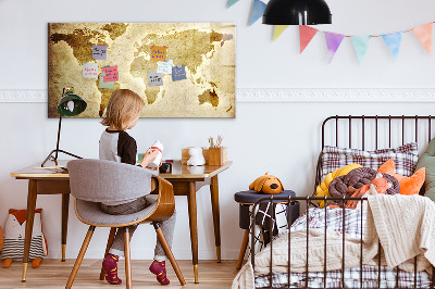 Magnetic writing board Old world map