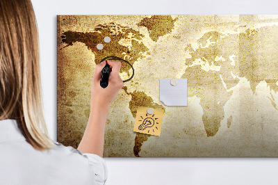 Magnetic writing board Old world map