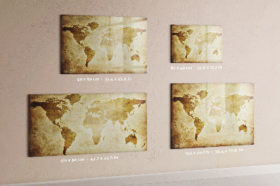 Magnetic writing board Old world map