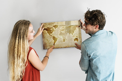 Magnetic writing board Old world map